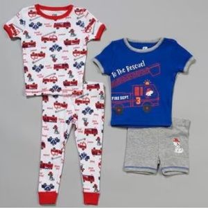 NWT Two Pair Boy’s 12 Mo. Only Boys Firetruck Pajama Sets